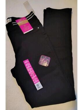 Jordache Girls Rib Knit Waist Pull-On Skinny Black Jeggings 16